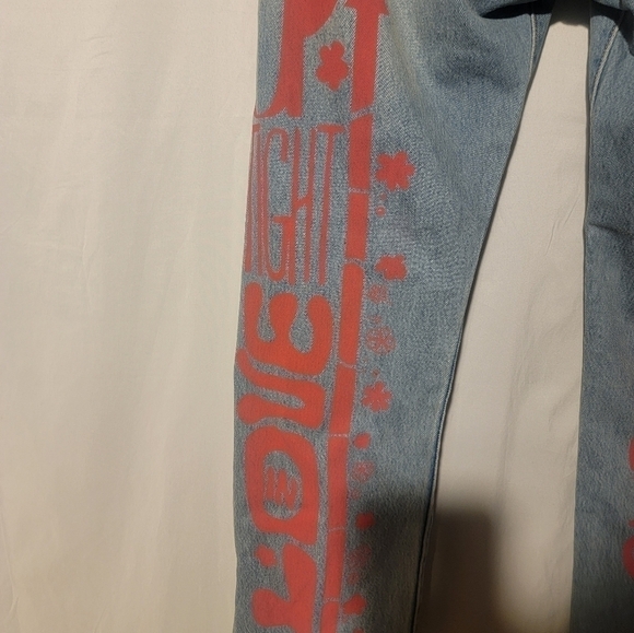 Levi's Premium 501 Jeans Men’s 34x30 Hippie Love Peace Groovy Flowers - Picture 3 of 9